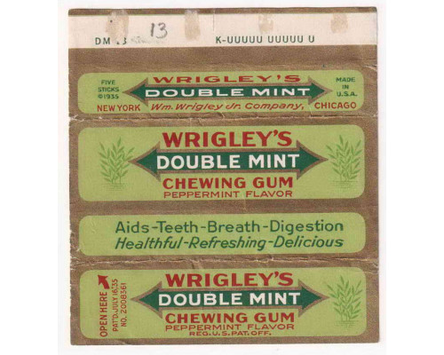 Wrigley's DOUBLEMINT США 1937-38