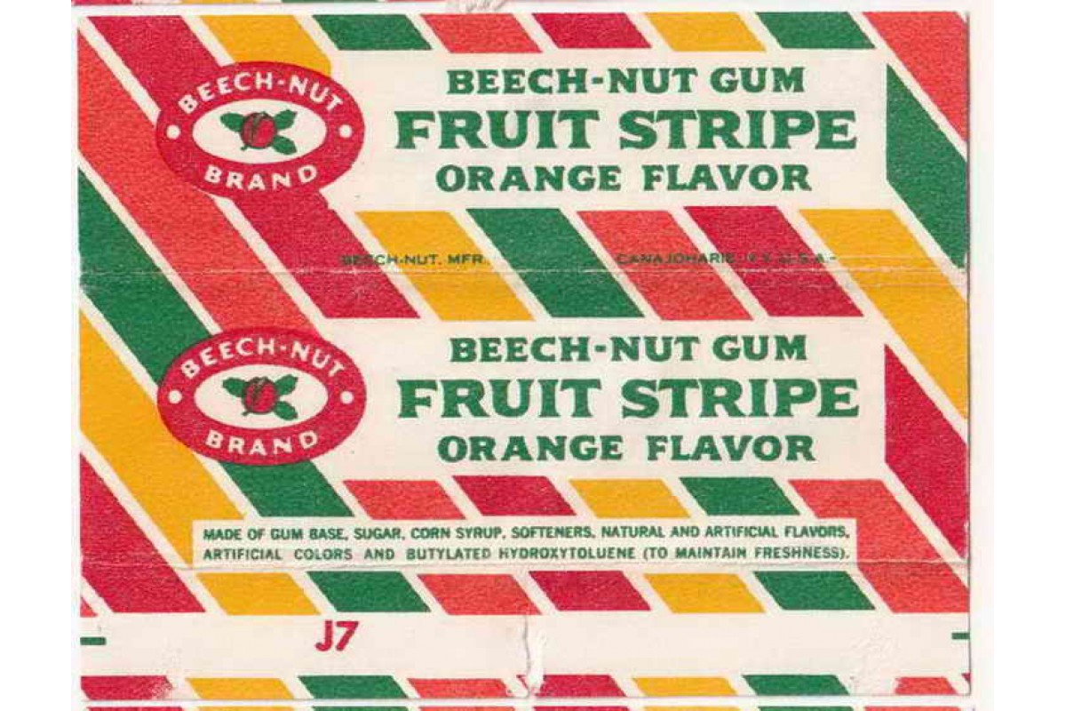 Beech-Nut FRUIT STRIPE ORANGE.