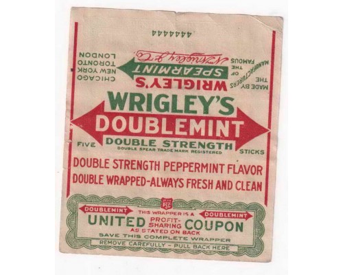 Wrigley's DOUBLEMINT США 1915-1919 годы
