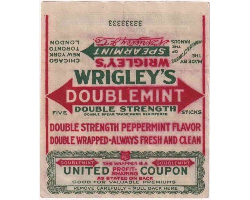 Wrigley's DOUBLEMINT США 1915 год