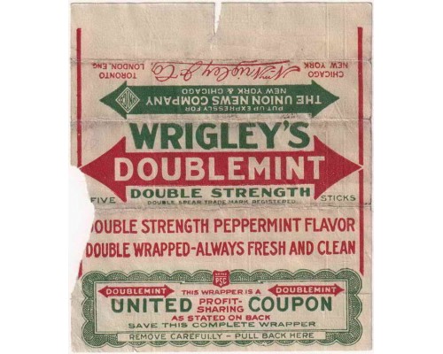 Wrigley's DOUBLEMINT США 1917 год