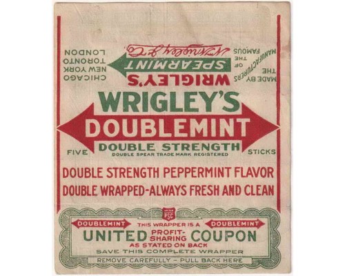 Wrigley's DOUBLEMINT США 1917 год