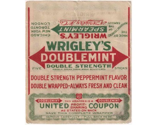 Wrigley's DOUBLEMINT США 1918 год