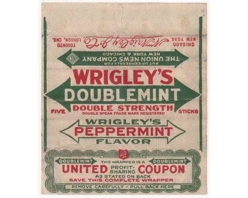 Wrigley's DOUBLEMINT США 1918 год