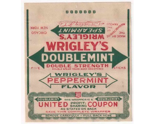 Wrigley's DOUBLEMINT США 1919-1922 годы