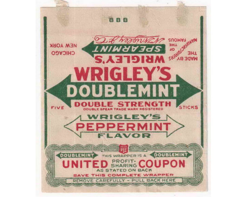 Wrigley's DOUBLEMINT США 1919-1922 годы