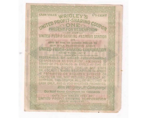 Wrigley's DOUBLEMINT США 1919-1922 годы