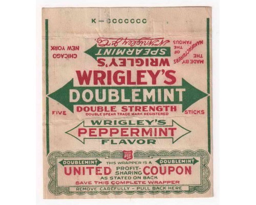 Wrigley's DOUBLEMINT США 1919-1922 годы