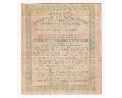 Wrigley's DOUBLEMINT США 1919-1922 годы