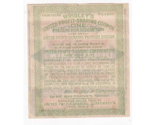 Wrigley's DOUBLEMINT США 1919-1922 годы