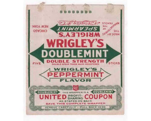 Wrigley's DOUBLEMINT США 1919-1922 годы