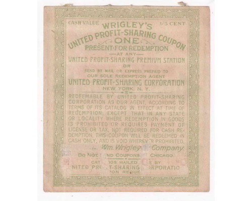 Wrigley's DOUBLEMINT США 1919-1922 годы