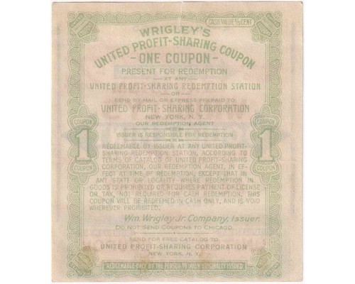 Wrigley's DOUBLEMINT США 1919-1922 годы