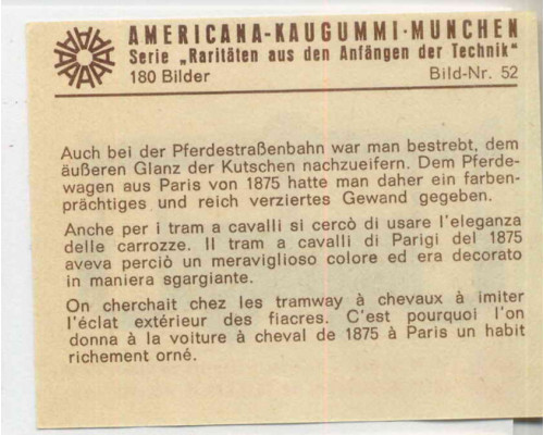 Americana Kaugummi «Редкая и старинная техника» 1968