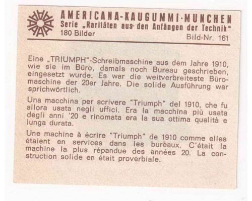 Americana Kaugummi «Редкая и старинная техника» 1968